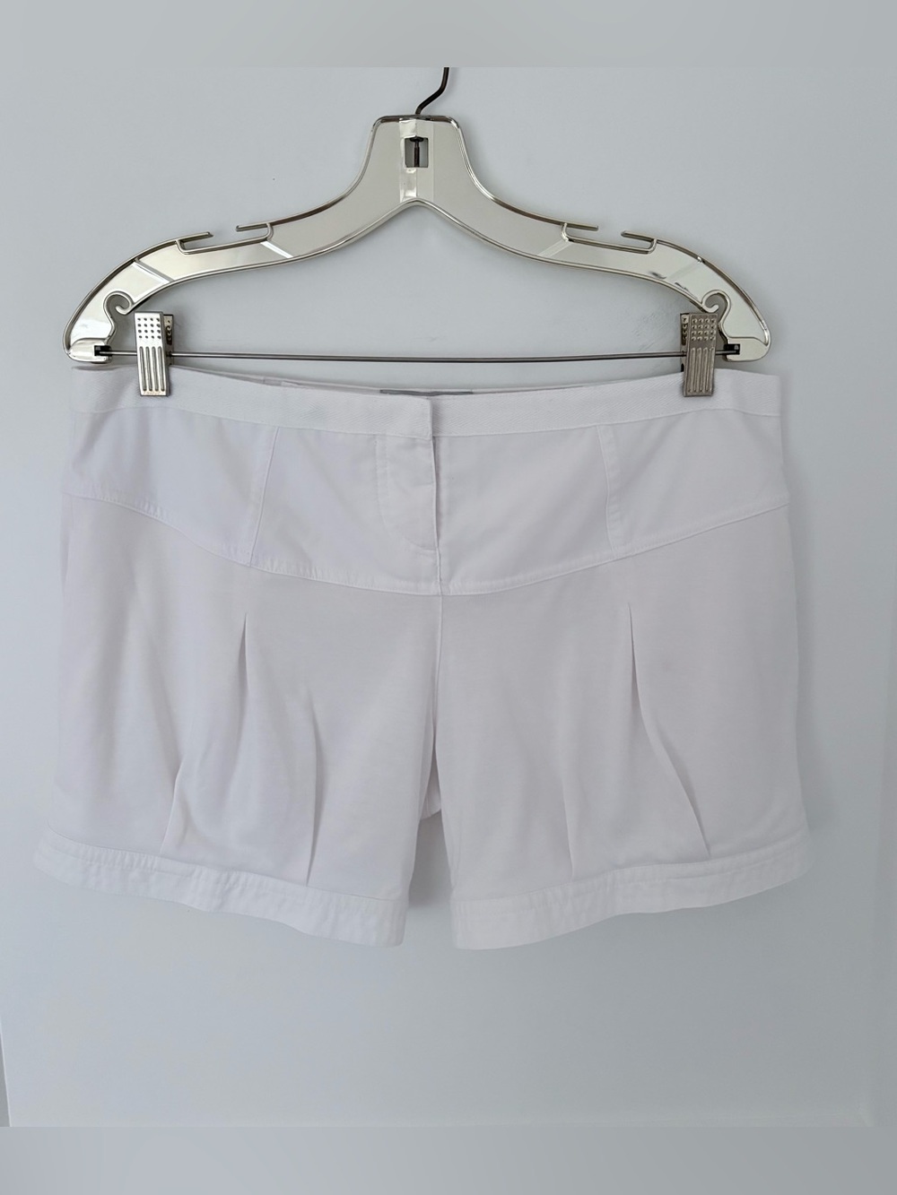 Adidas by Stella McCartney White Pleated Bamboo Performance Athletic Shorts - L